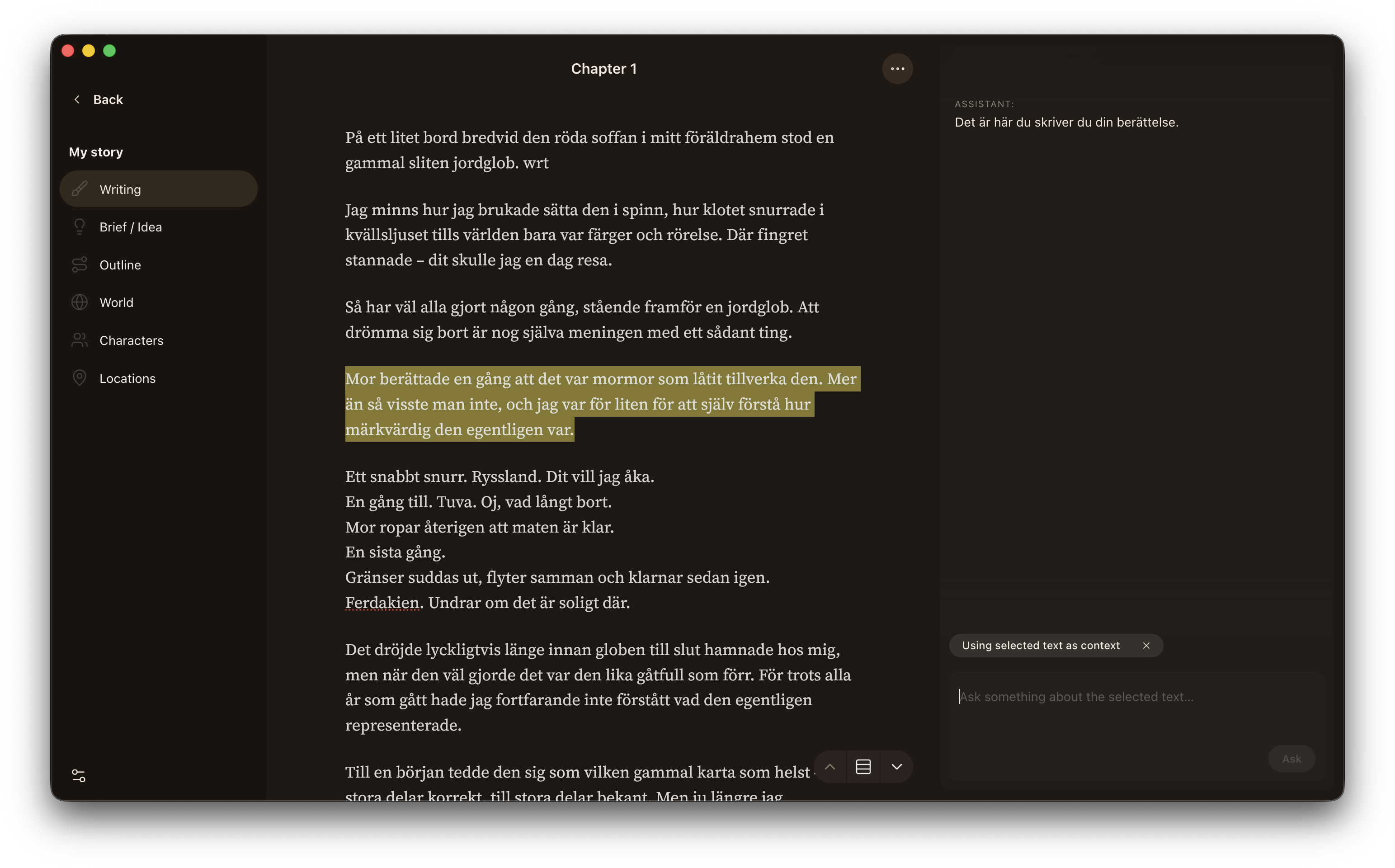 Distil application screenshot
